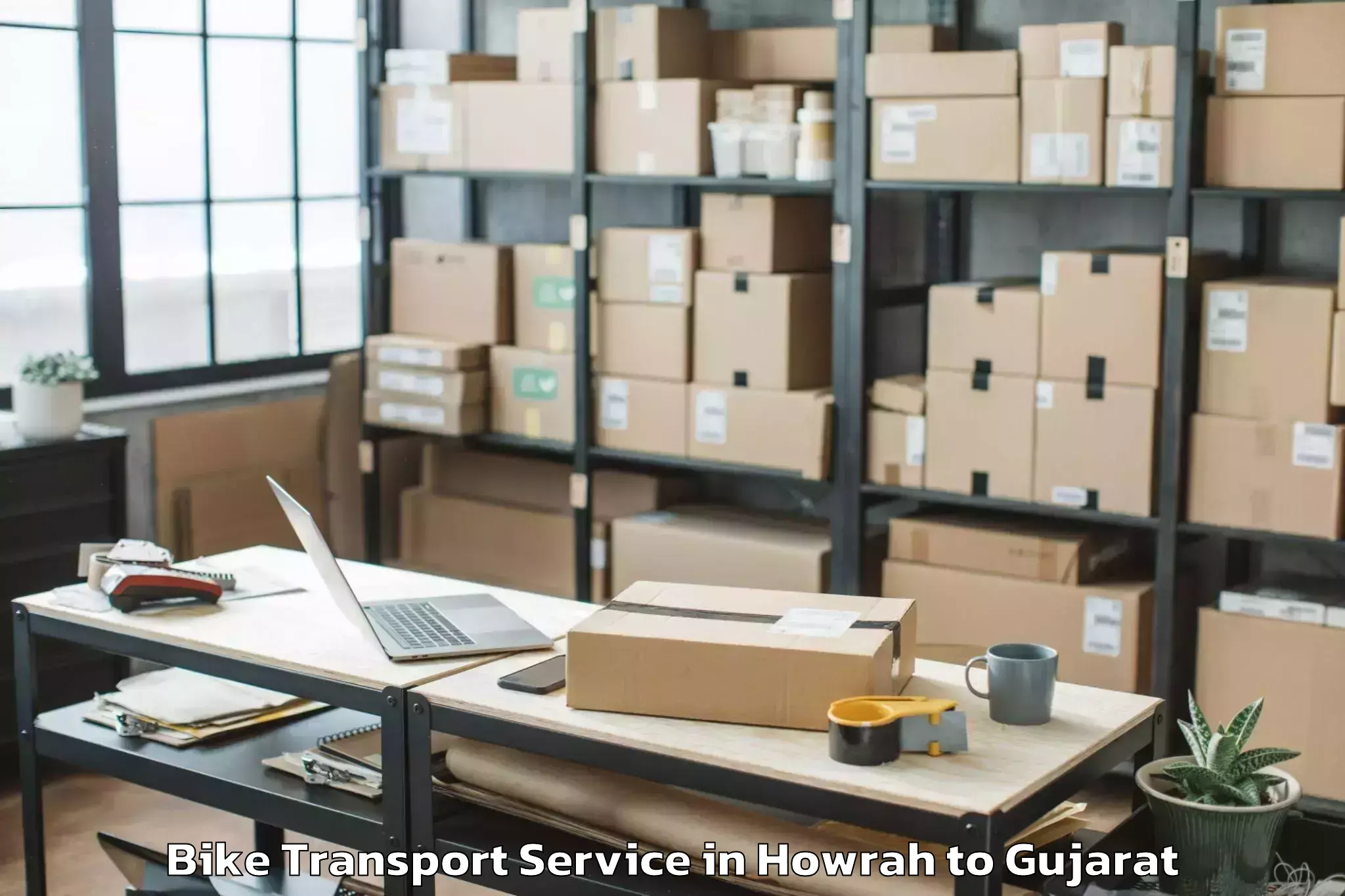 Book Howrah to Vanthali Bike Transport Online